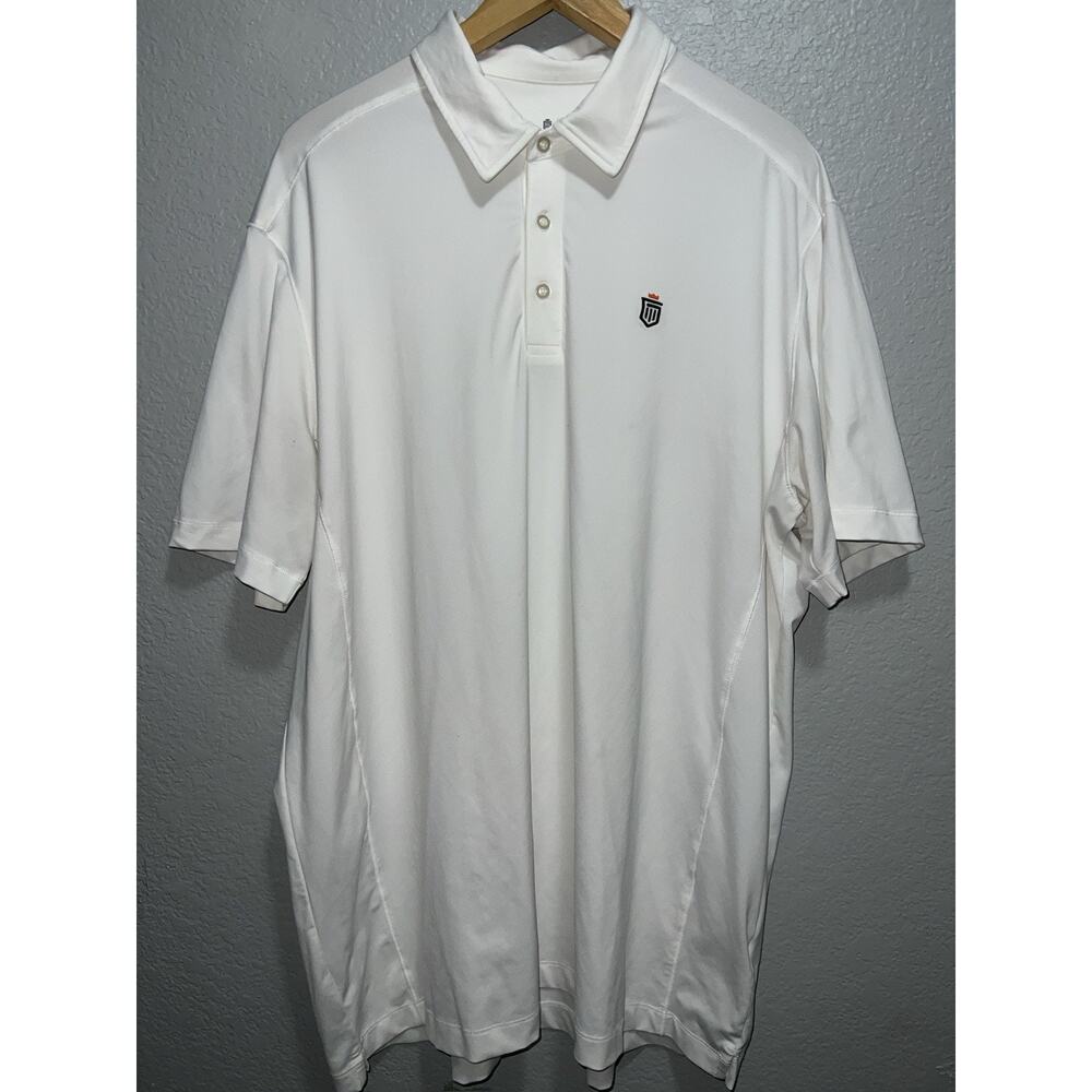 Greatness Wins Polo Shirt Mens XL White Solid Excel Baseball Performance Stretch